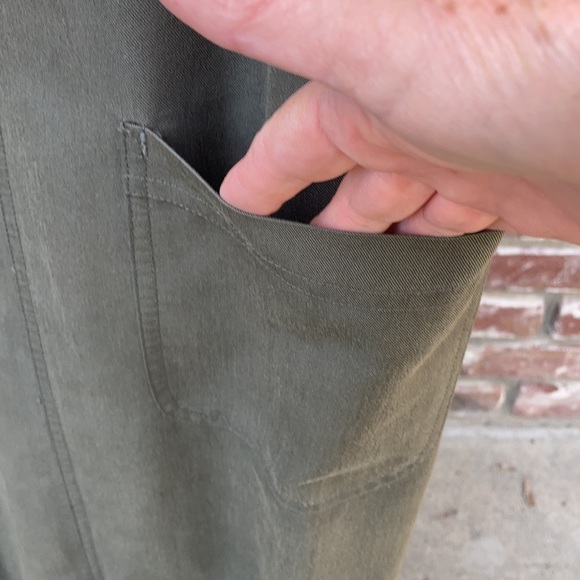 EUC Vintage Olive Green Overall Maxi Dress 90’s Lagenlook Size S - Picture 6 of 12